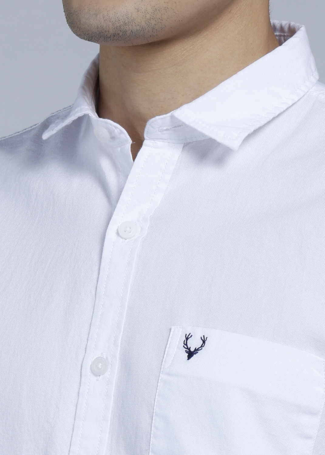 Image of Allen Solly Men Solid Casual White Shirt