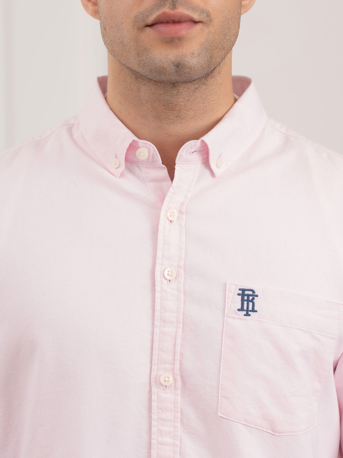 Image of RED TAPE Men Solid Casual Pink Shirt