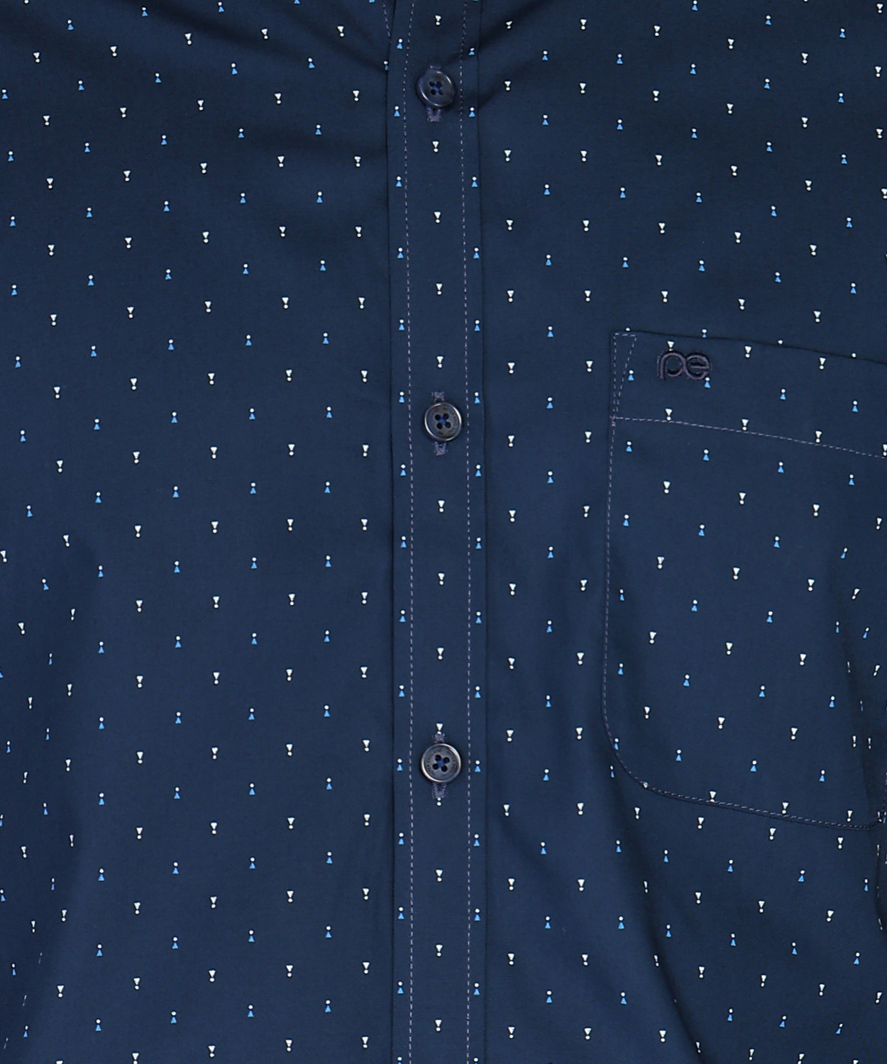 Image of PETER ENGLAND Men Printed Casual Dark Blue Shirt