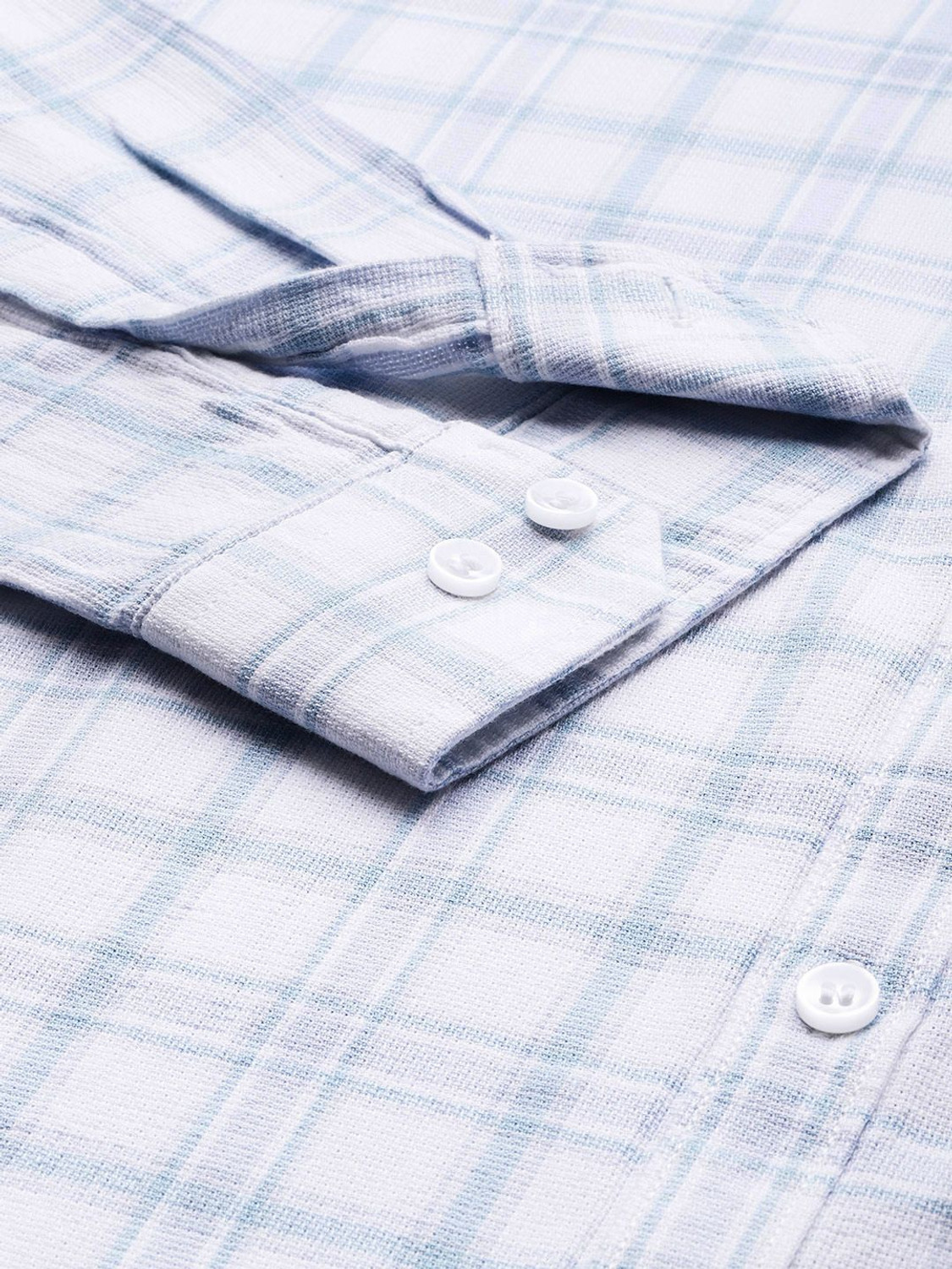 Image of Mast & Harbour Men Checkered Casual White Shirt
