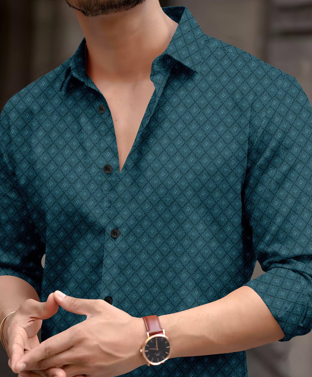 SPOQUE Men Dark Green Printed Shirt - Image 3