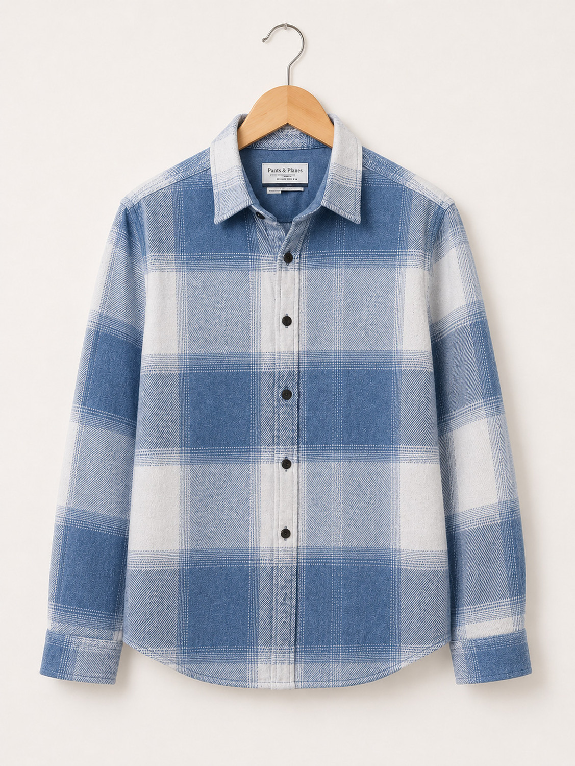 Image of DIMMY Men Checkered Casual Light Blue Shirt