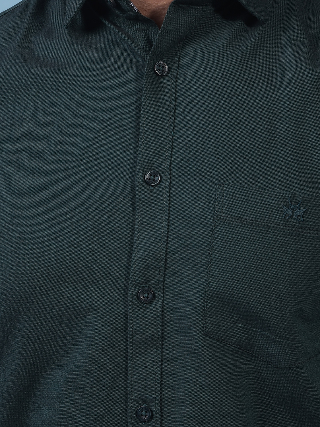Image of CRIMSOUNE CLUB Men Solid Casual Green Shirt