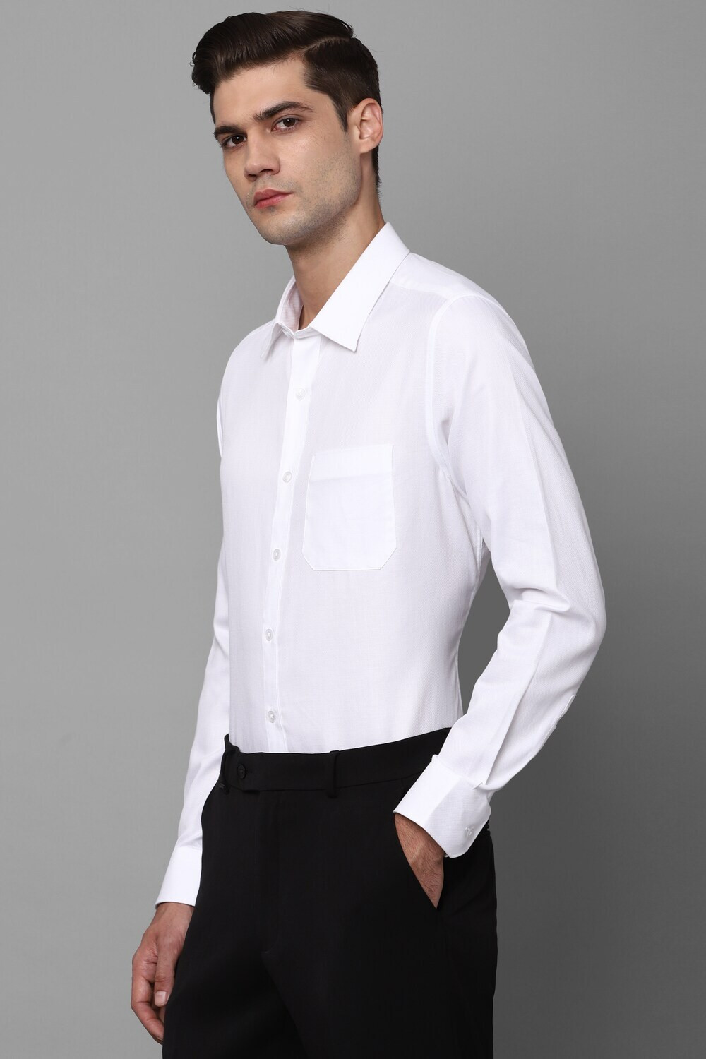 Image of LOUIS PHILIPPE Men Self Design Formal White Shirt