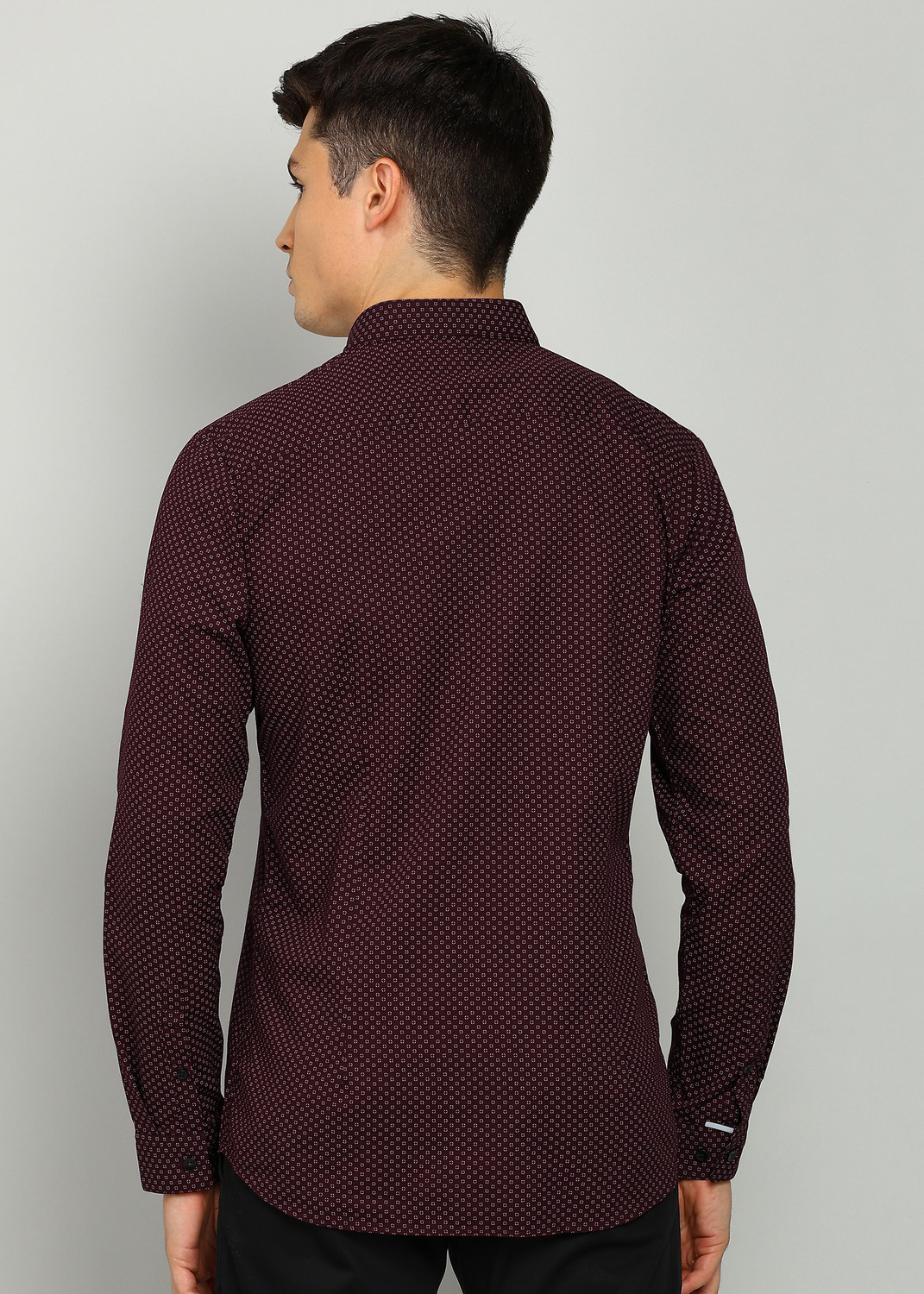 Image of Allen Solly Men Printed Casual Maroon Shirt
