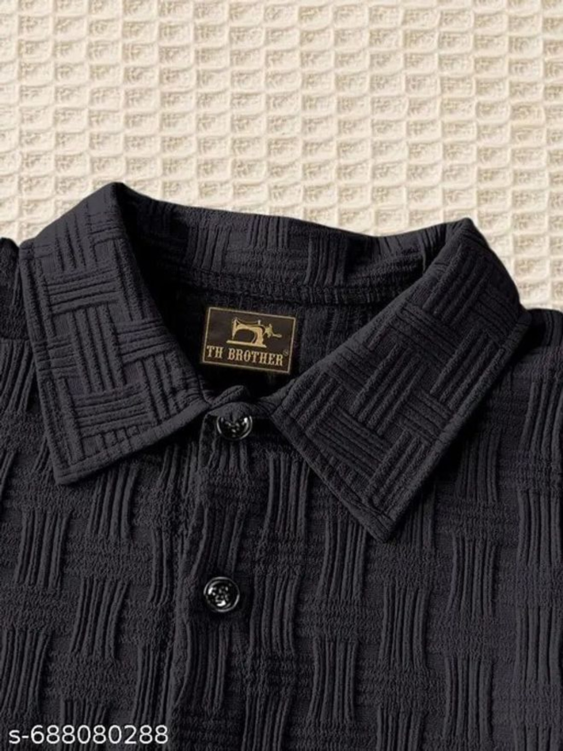 Image of Velmita Boys Self Design Casual Black Shirt