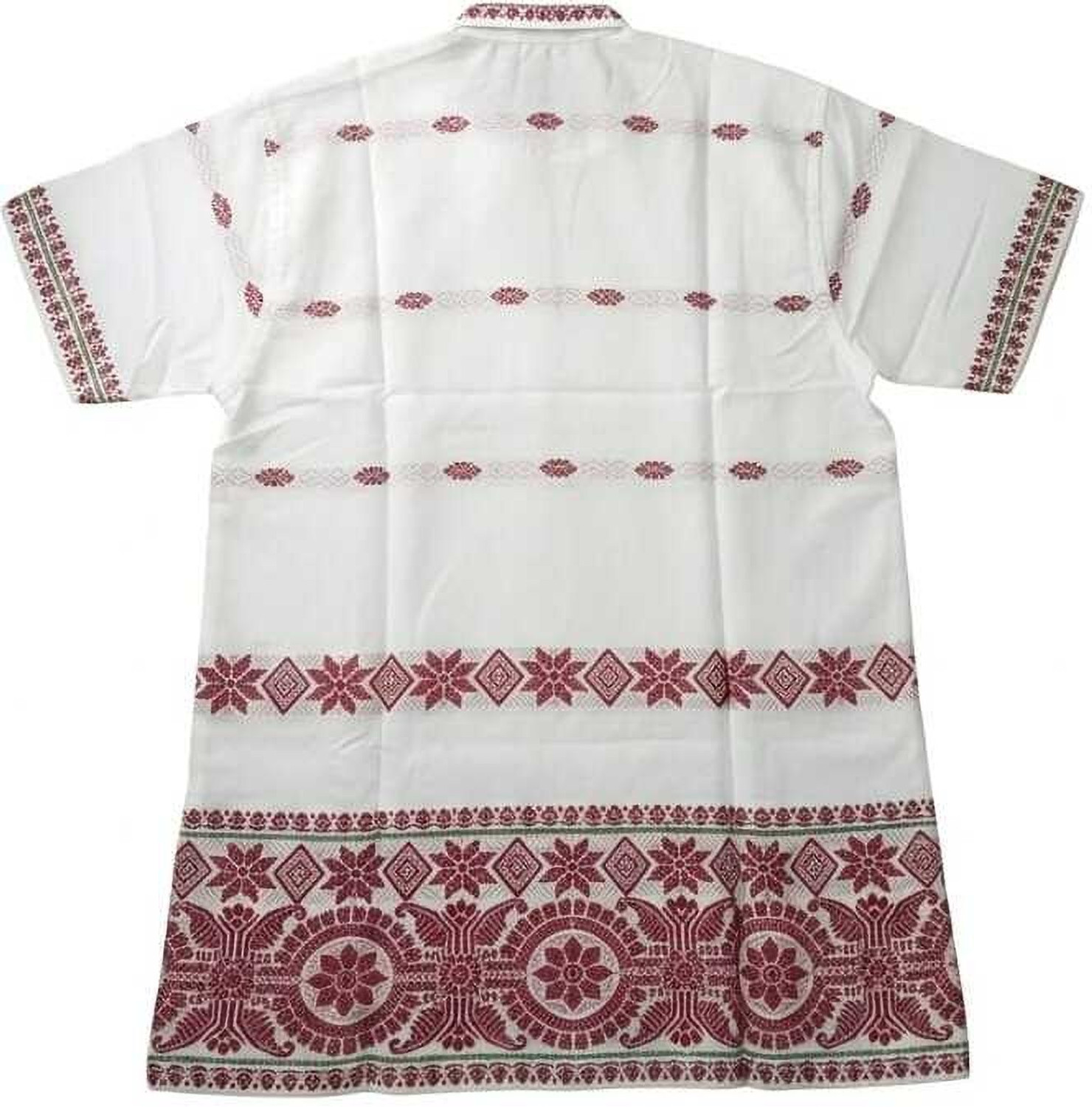Image of AY Textile Men Printed Festive White, Red Shirt