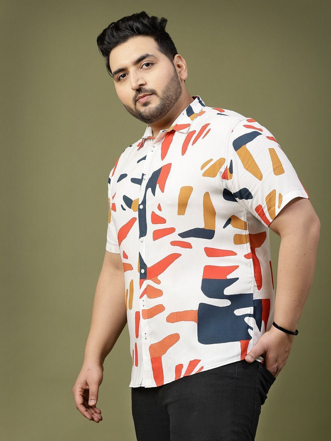 Image of RIGO Men Printed Casual Multicolor Shirt