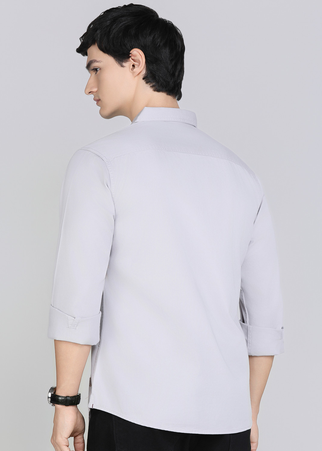 Image of Roadster Men Solid Casual Grey Shirt