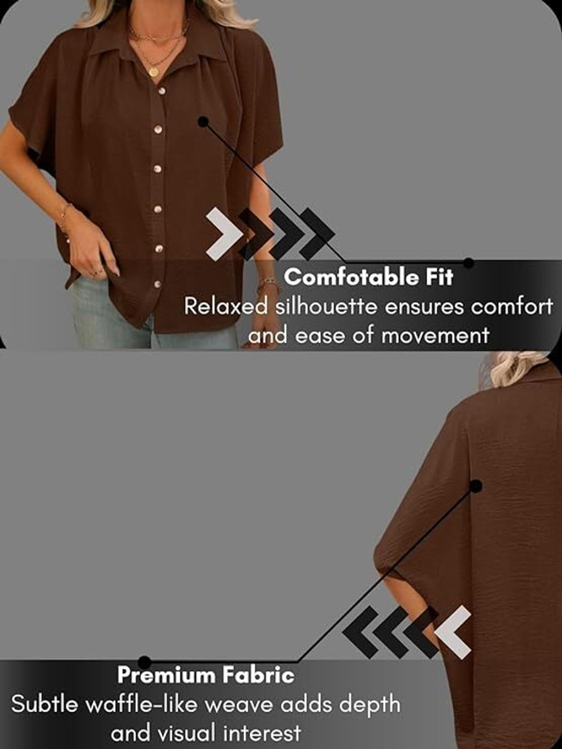 Image of Leriya Fashion Women Solid Casual Brown Shirt