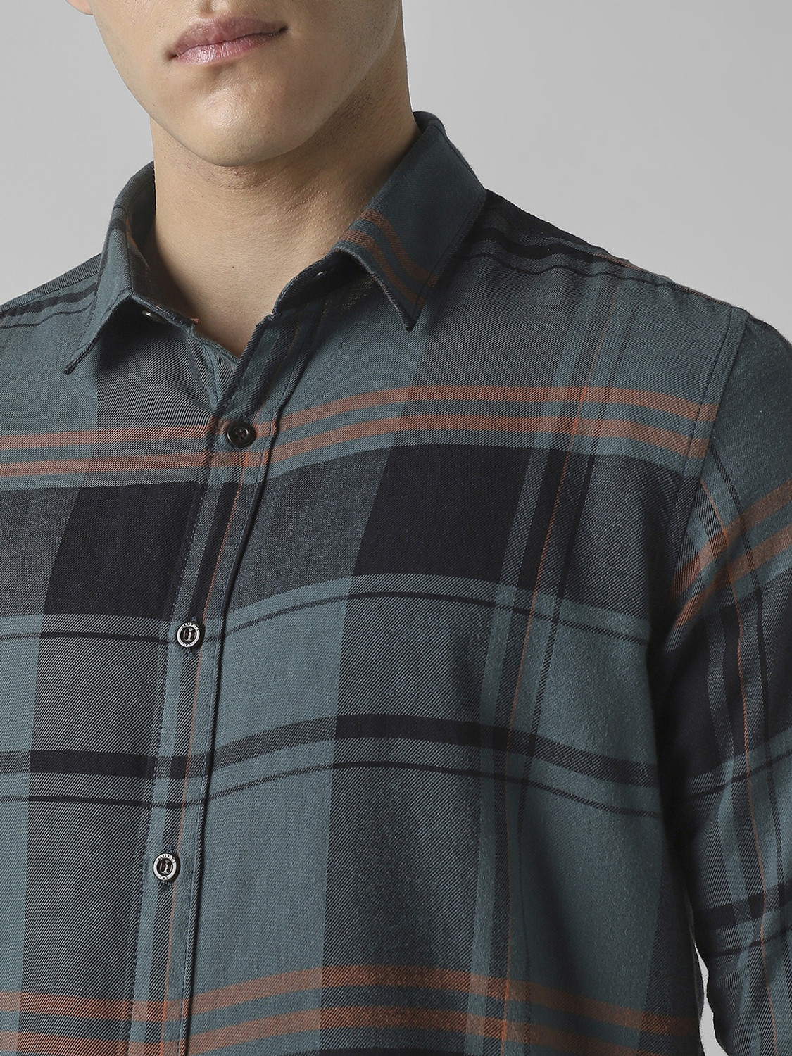 Image of MUFTI Men Checkered Casual Multicolor Shirt