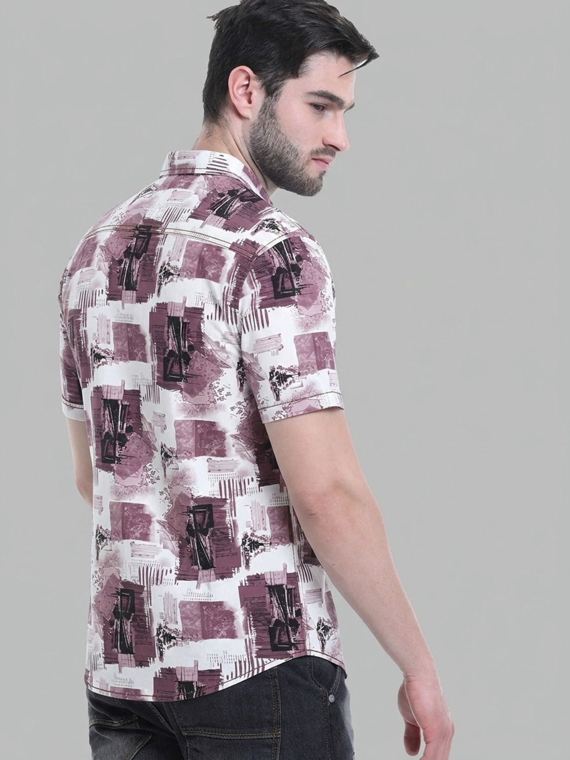 Image of SHIRTZONE Men Printed Casual Multicolor Shirt