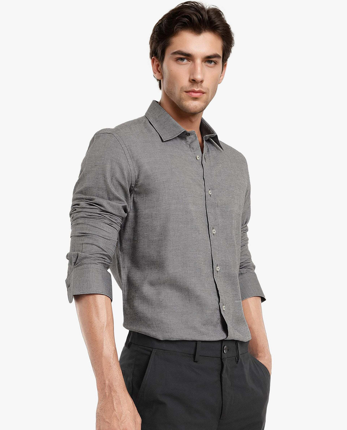 Image of RARE RABBIT Men Solid Casual Black Shirt