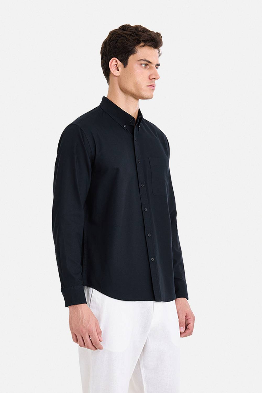 Snitch Men Solid Casual Black Shirt - Image 4