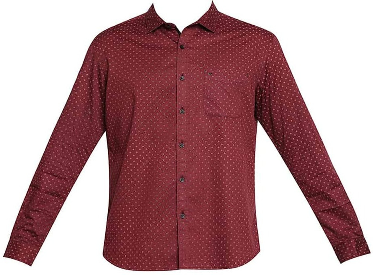 Image of BASICS Men Printed Casual Red Shirt