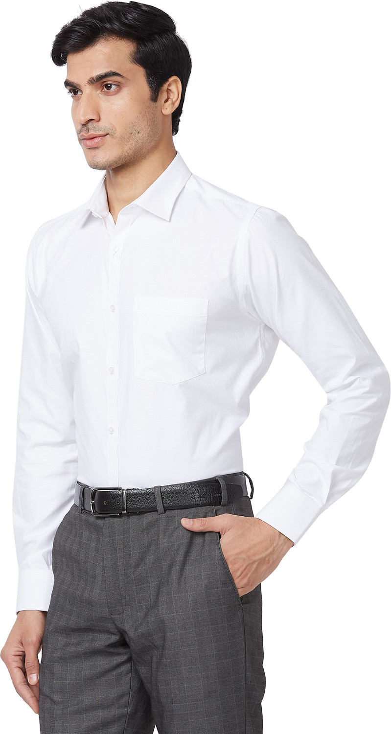 Image of PARK AVENUE Men Solid Formal White Shirt