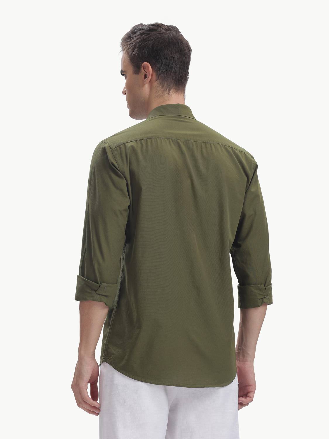 BLUE SQUAD Men Solid Casual Green Shirt - Image 2