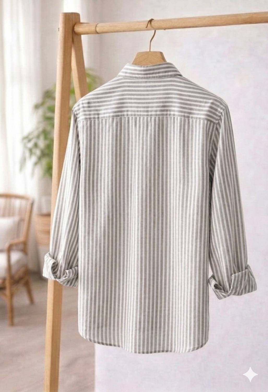 SmartFitShirts Men Striped Casual Grey Shirt - Image 2