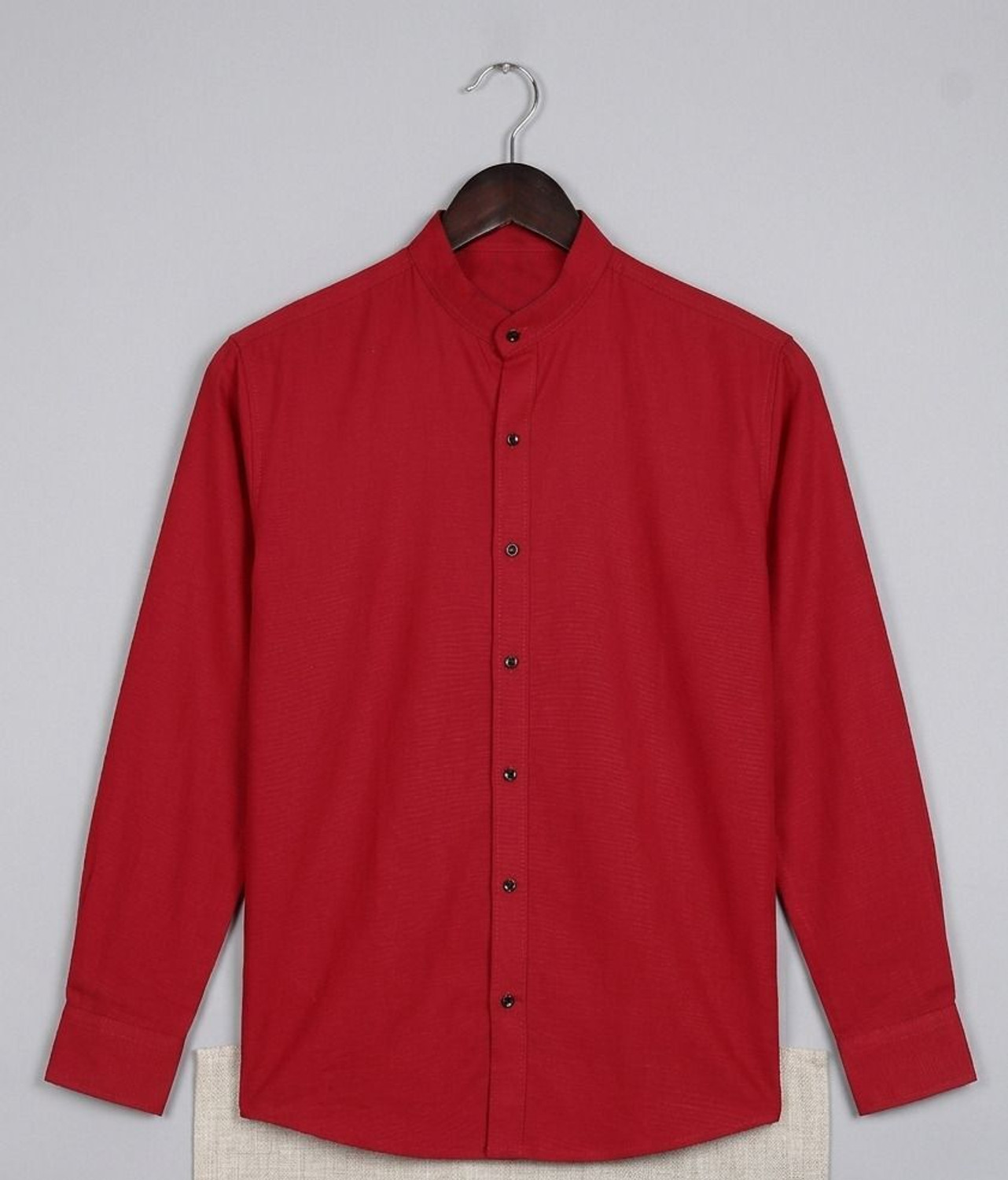 Image of Troonpair Men Solid Casual Red Shirt