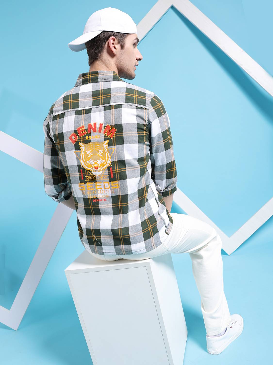 The Indian Garage Co. Men Green Checkered Shirt - Image 5