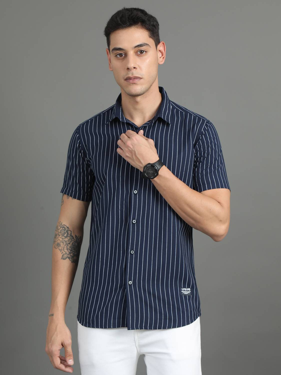 Carbonn Cloth Men Printed Casual Blue Shirt