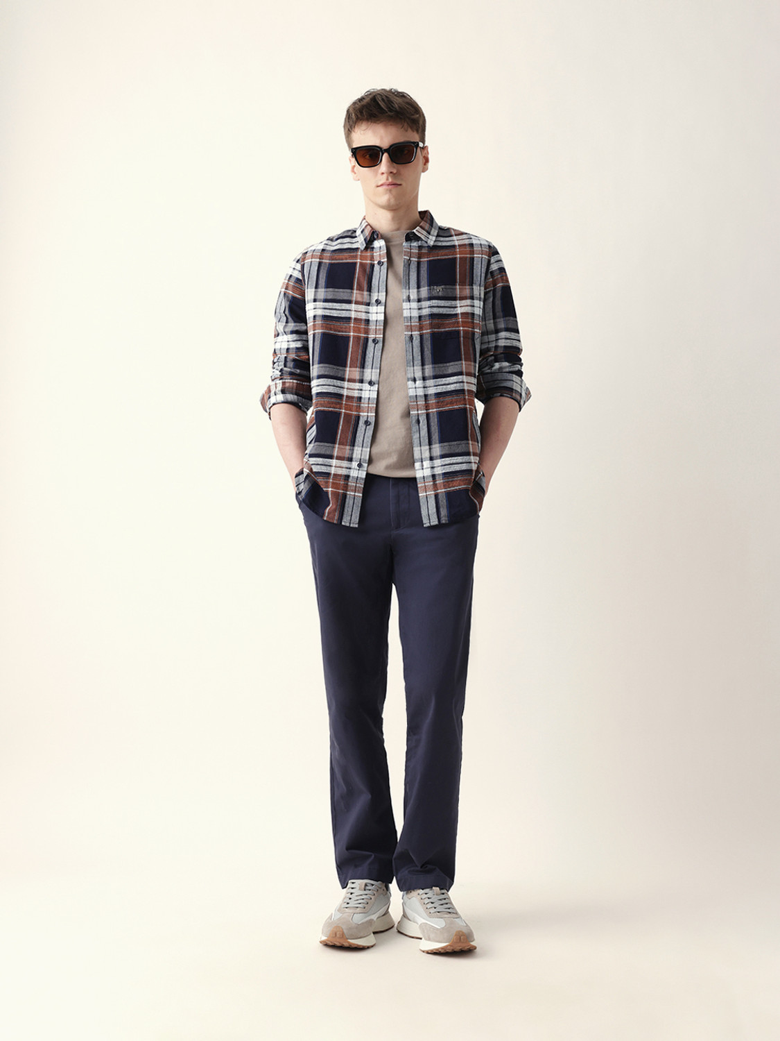 Image of THE BEAR HOUSE Men Checkered Casual Multicolor Shirt