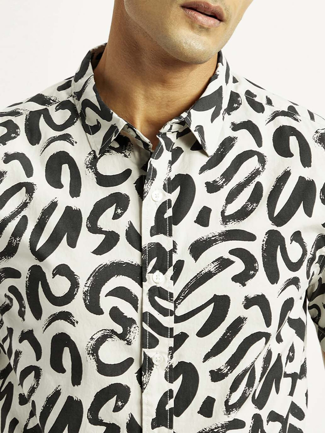 Image of LEVI'S Men Printed Casual White Shirt