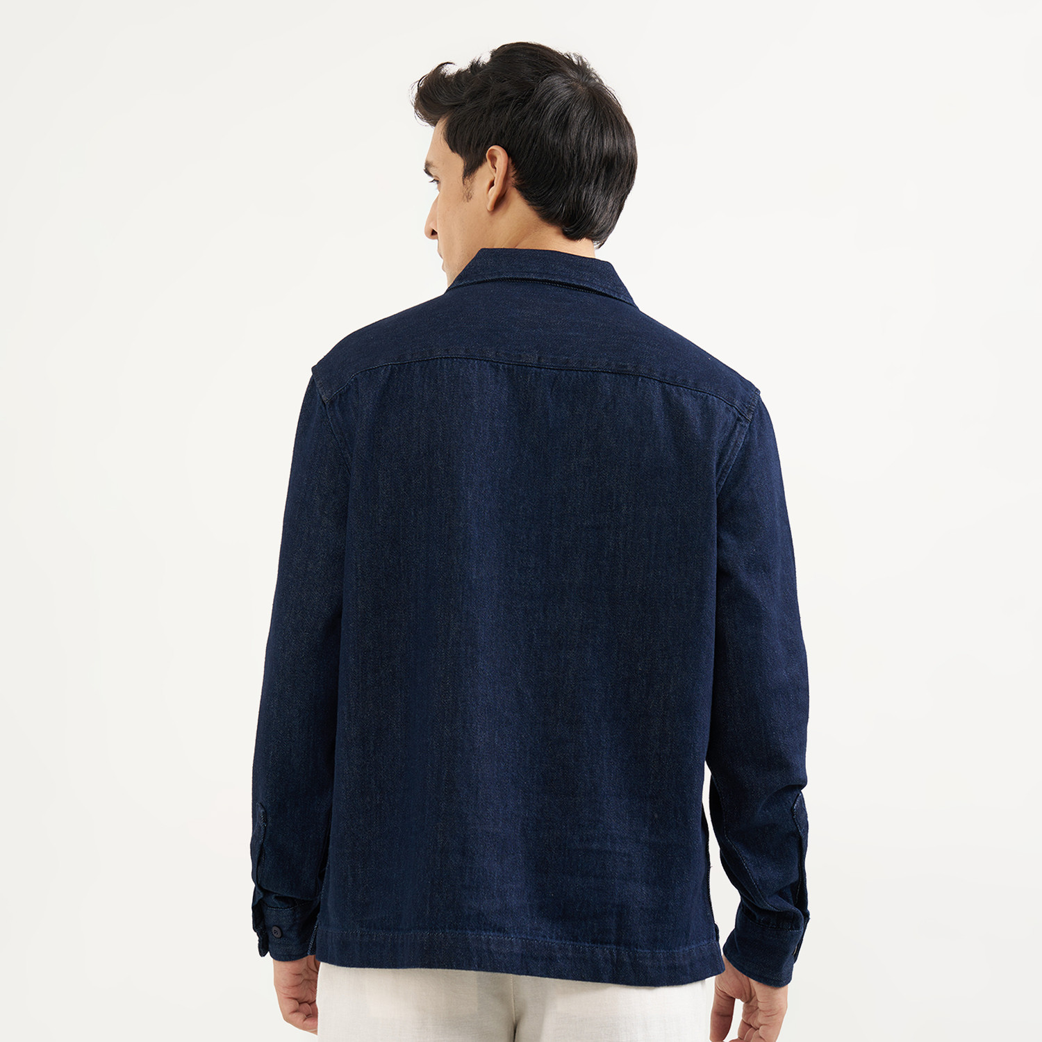 Image of 7 Alt by Pantaloons Men Solid Casual Blue Shirt