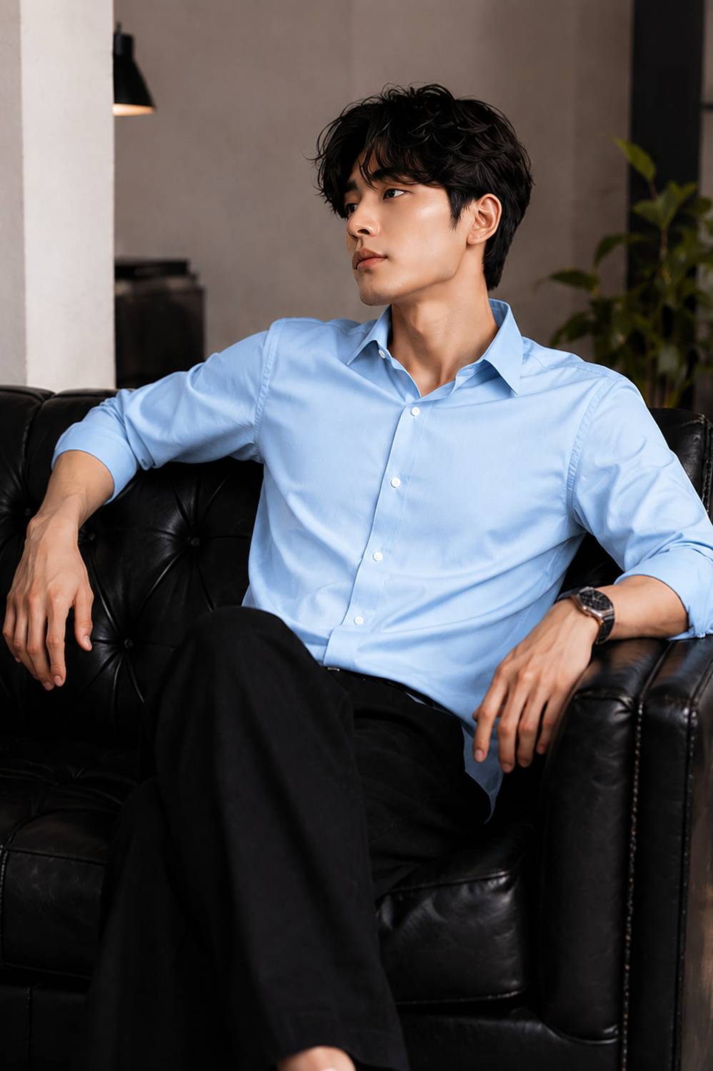 Tirmizi Men Light Blue Formal Shirt - Image 2