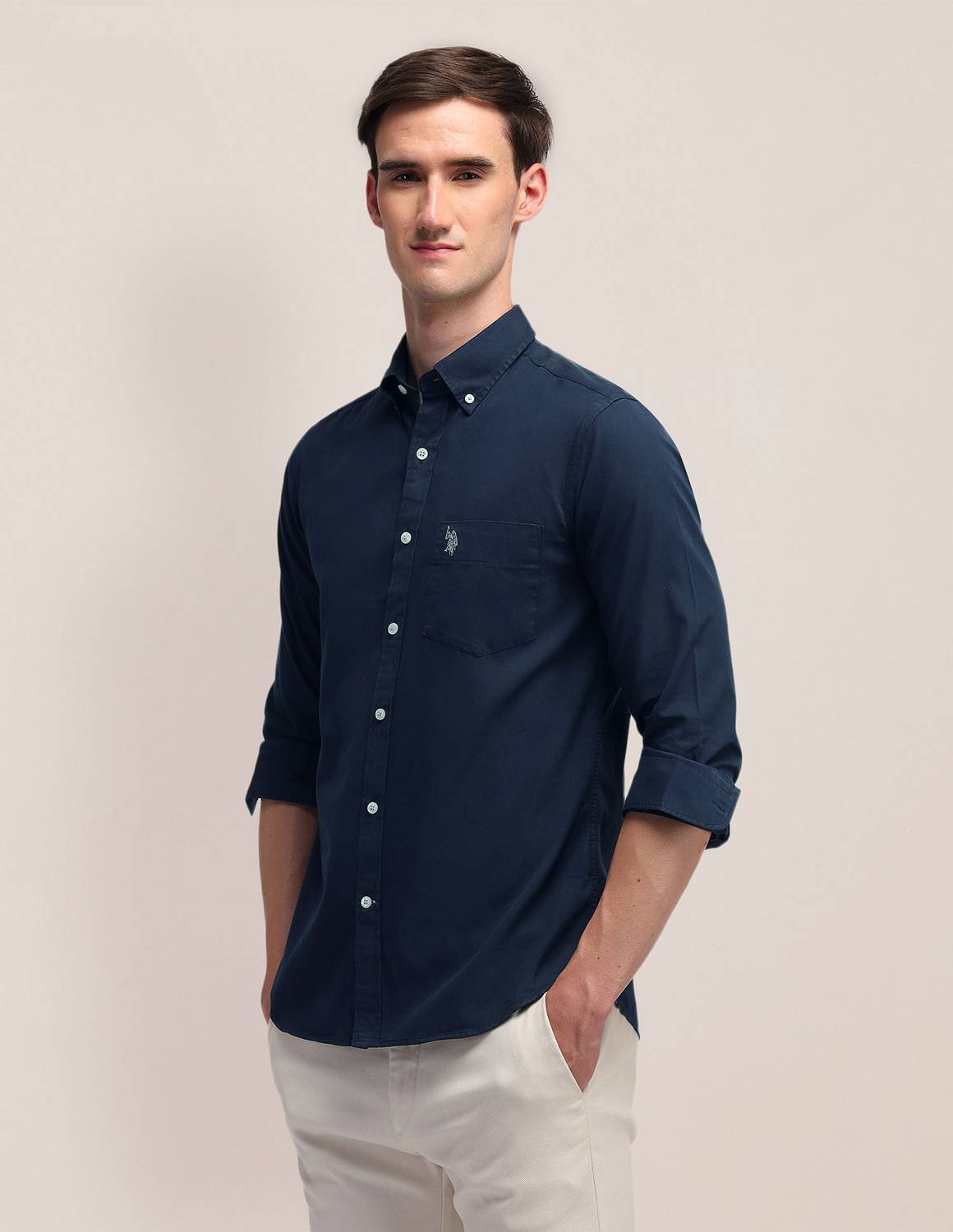 U.S. POLO ASSN. Men Blue Casual Shirt - Image 4