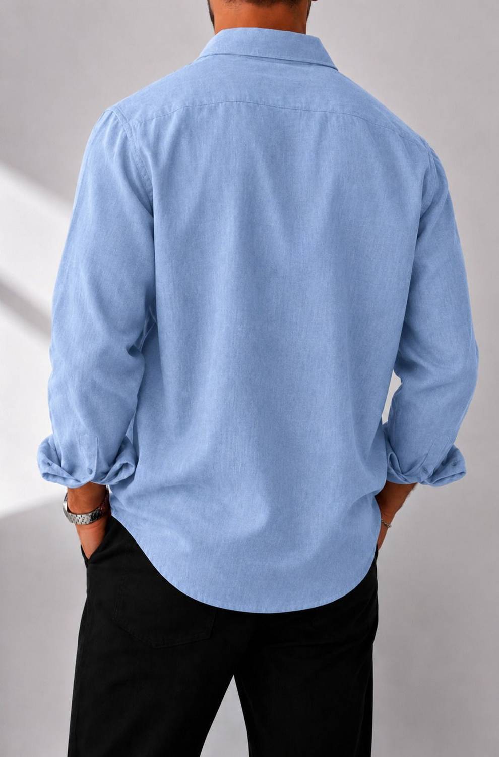 Flipkart SmartBuy Men Light Blue Shirt - Image 2