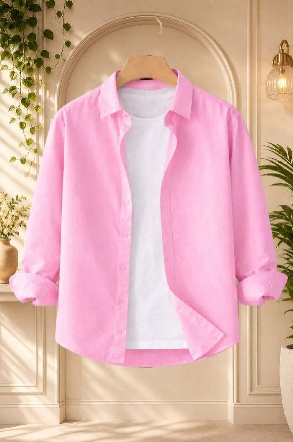 TorontoCN Men Pink Casual Shirt - Image 1