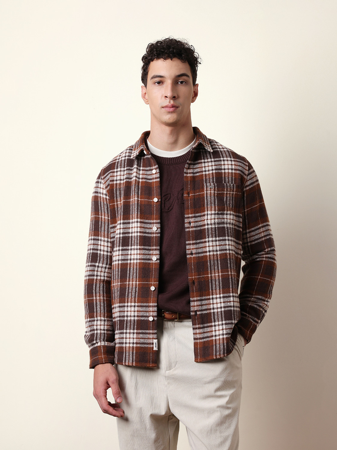 Image of THE BEAR HOUSE Men Checkered Casual Multicolor Shirt