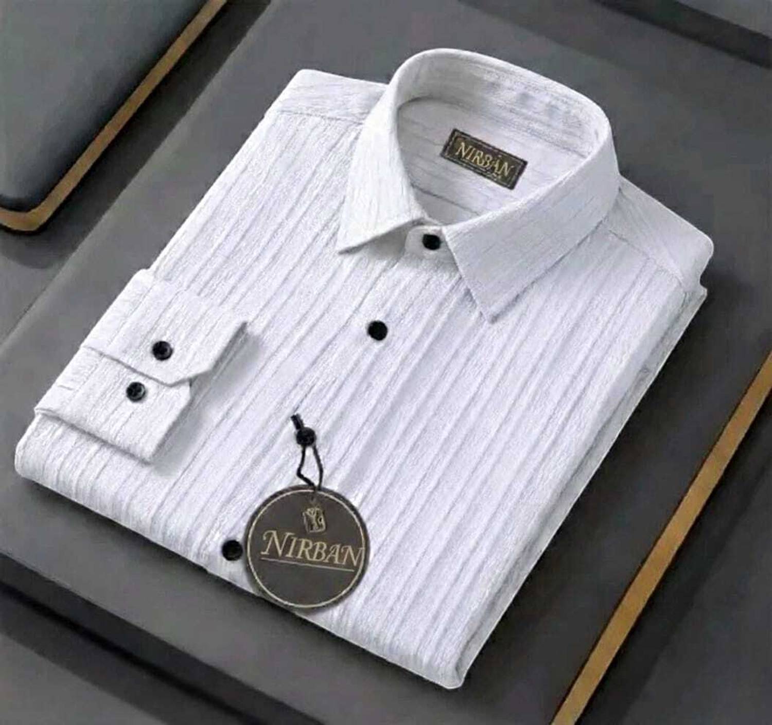 Nirban Men Solid Casual White Shirt - Image 5