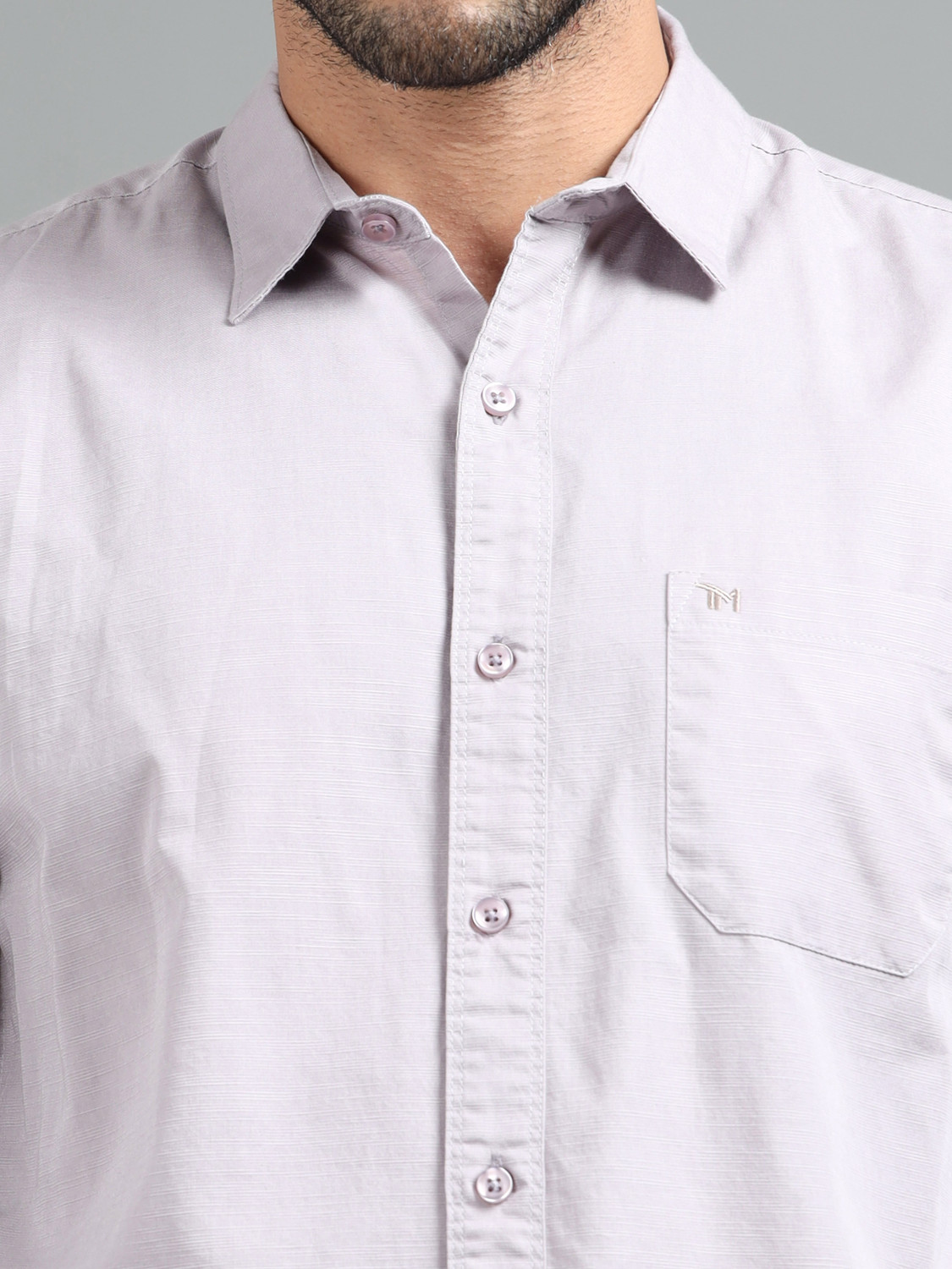 Image of Tom Mackler Men Solid Casual Purple Shirt