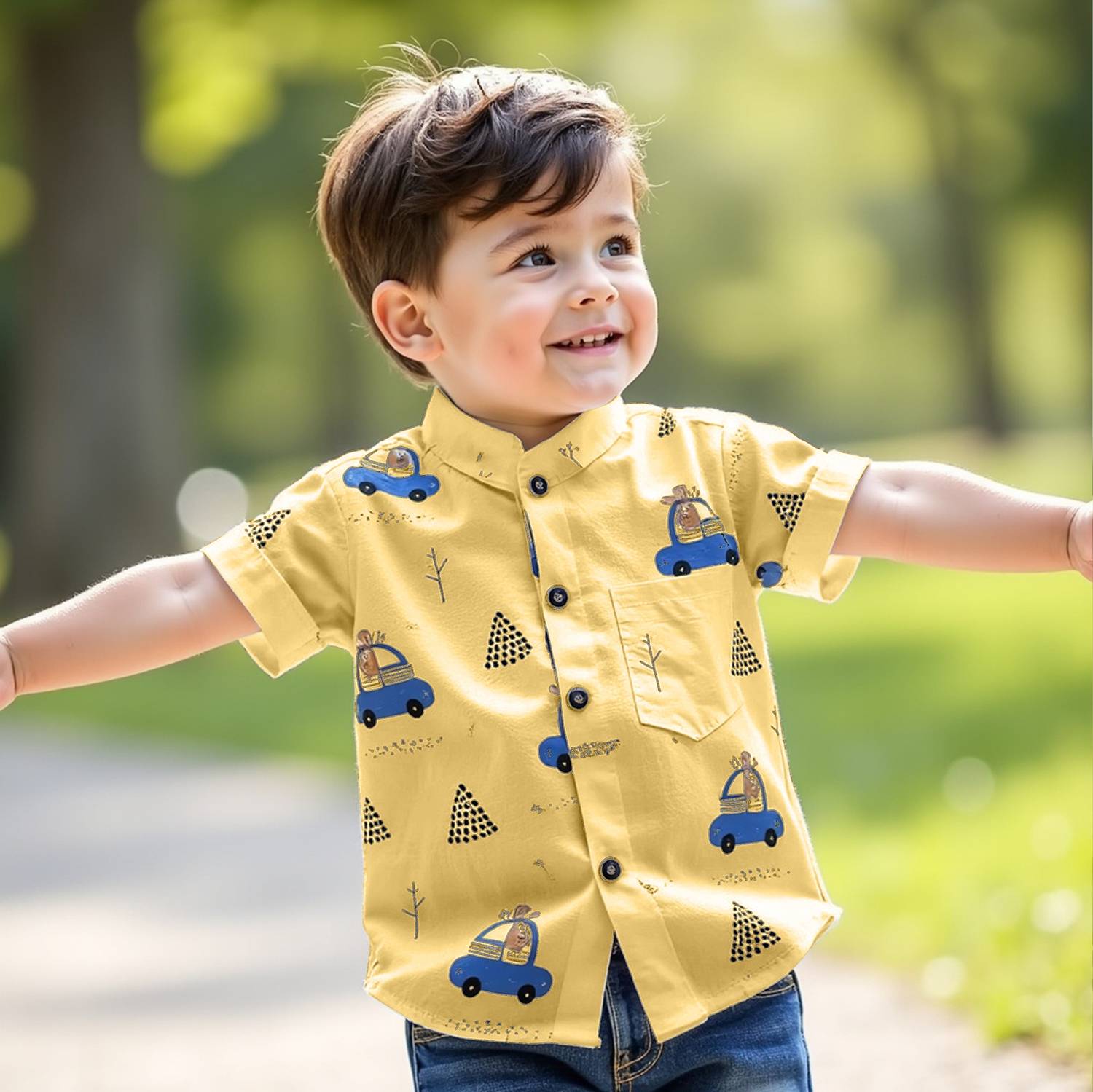 Apricot Boys Printed Casual Yellow Shirt