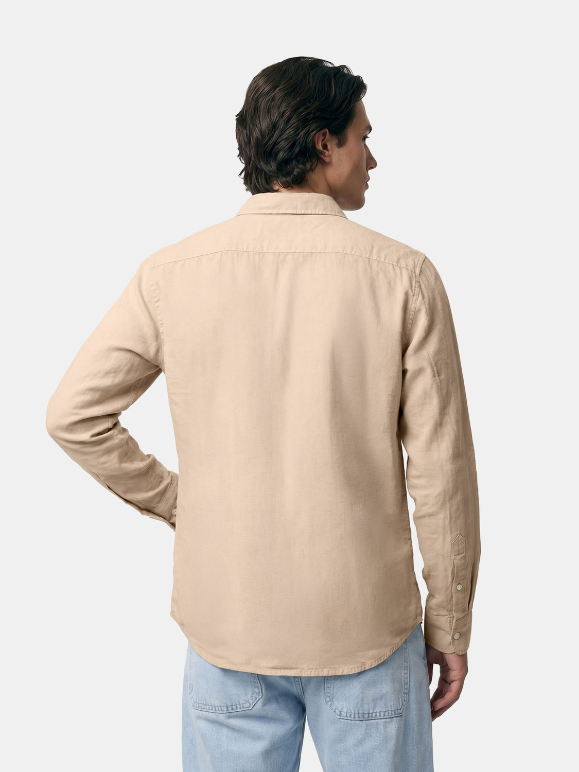 Image of THE BEAR HOUSE Men Solid Casual Khaki Shirt