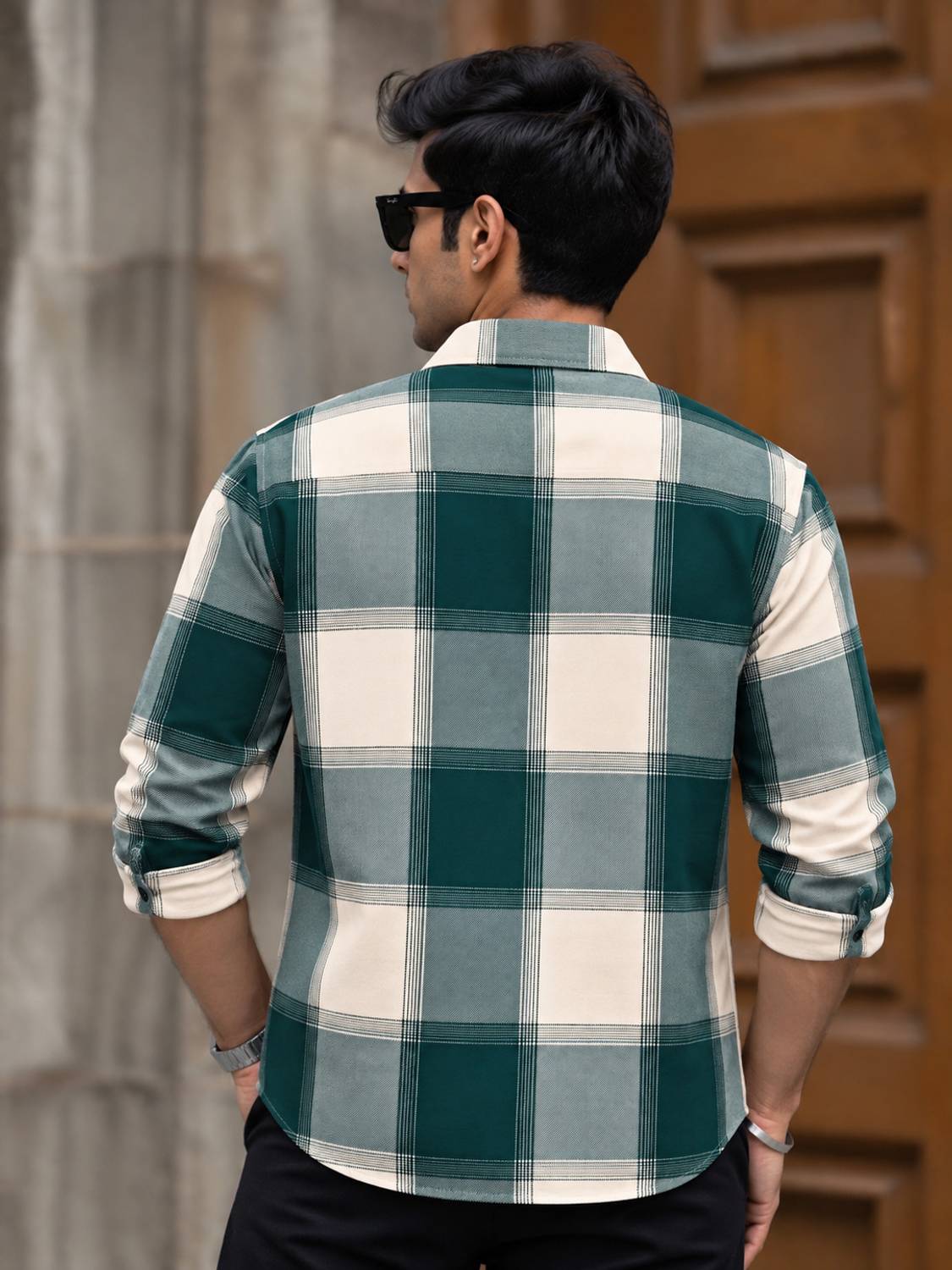 Nofilter Men Checkered Green Shirt - Image 4