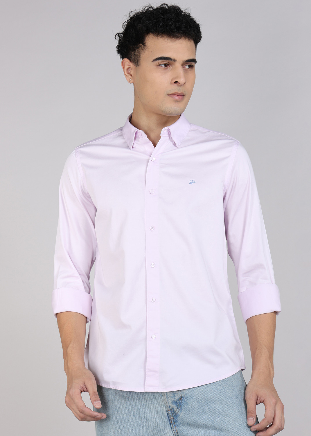 Spykar Men Solid Casual Pink Shirt