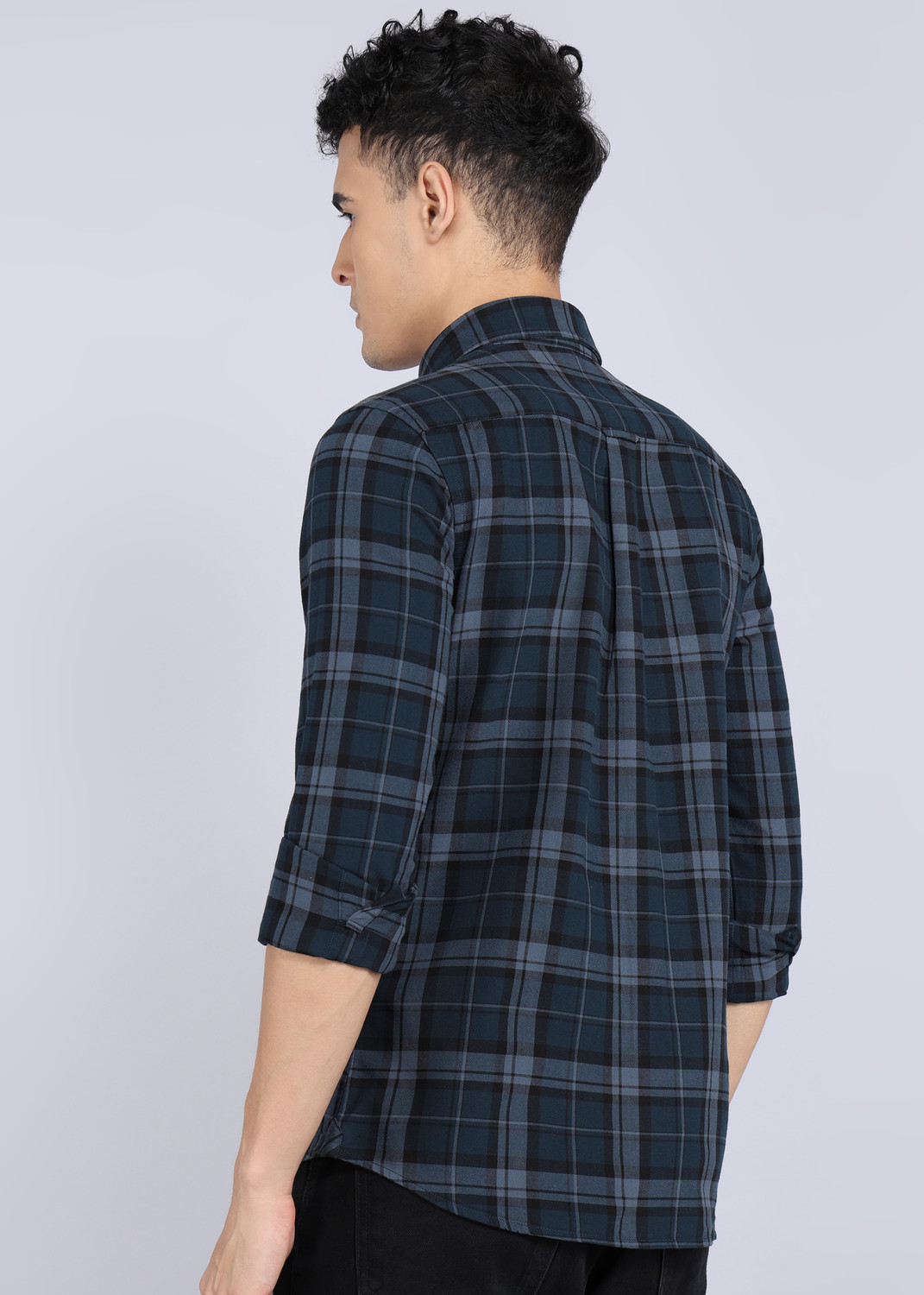 Image of U.S. POLO ASSN. Men Checkered Casual Green Shirt
