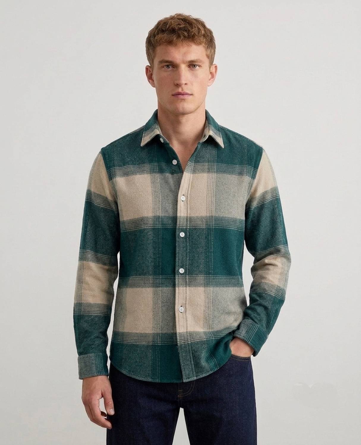 DIMMY Men Green Checkered Shirt