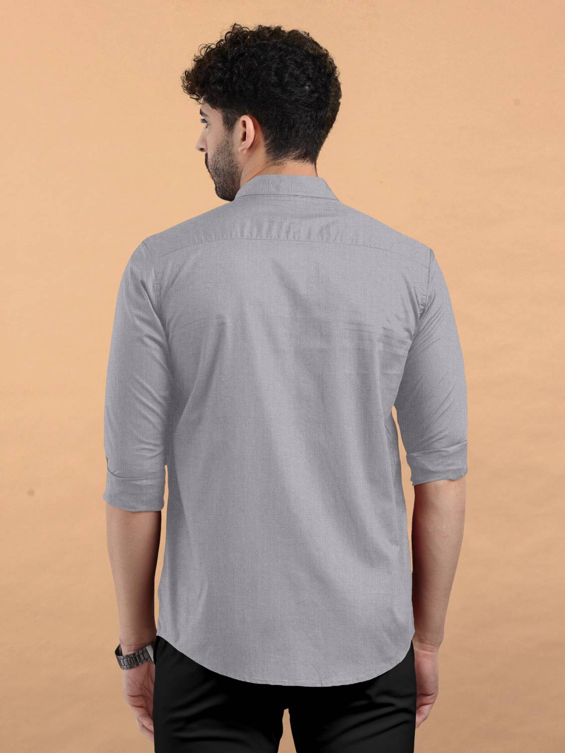 LEMBRIKA Men Solid Formal Grey Shirt - Buy LEMBRIKA Men Solid