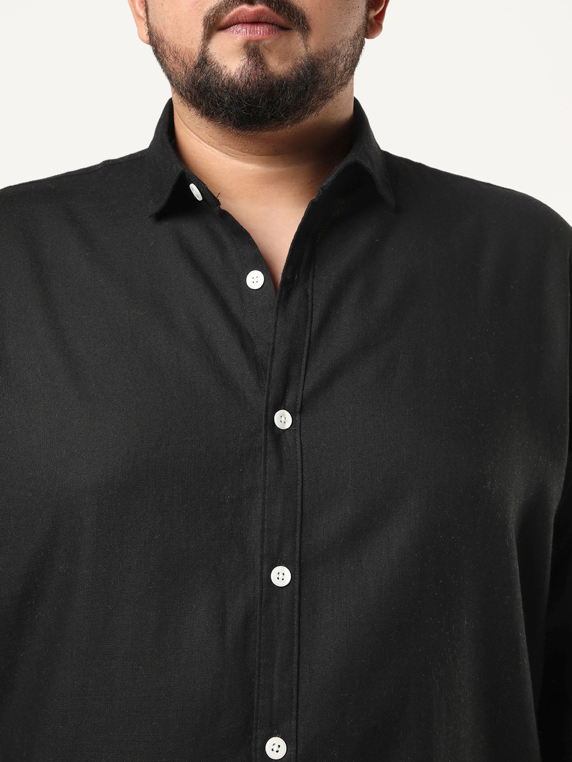 Image of Urbano Plus Men Solid Casual Black Shirt