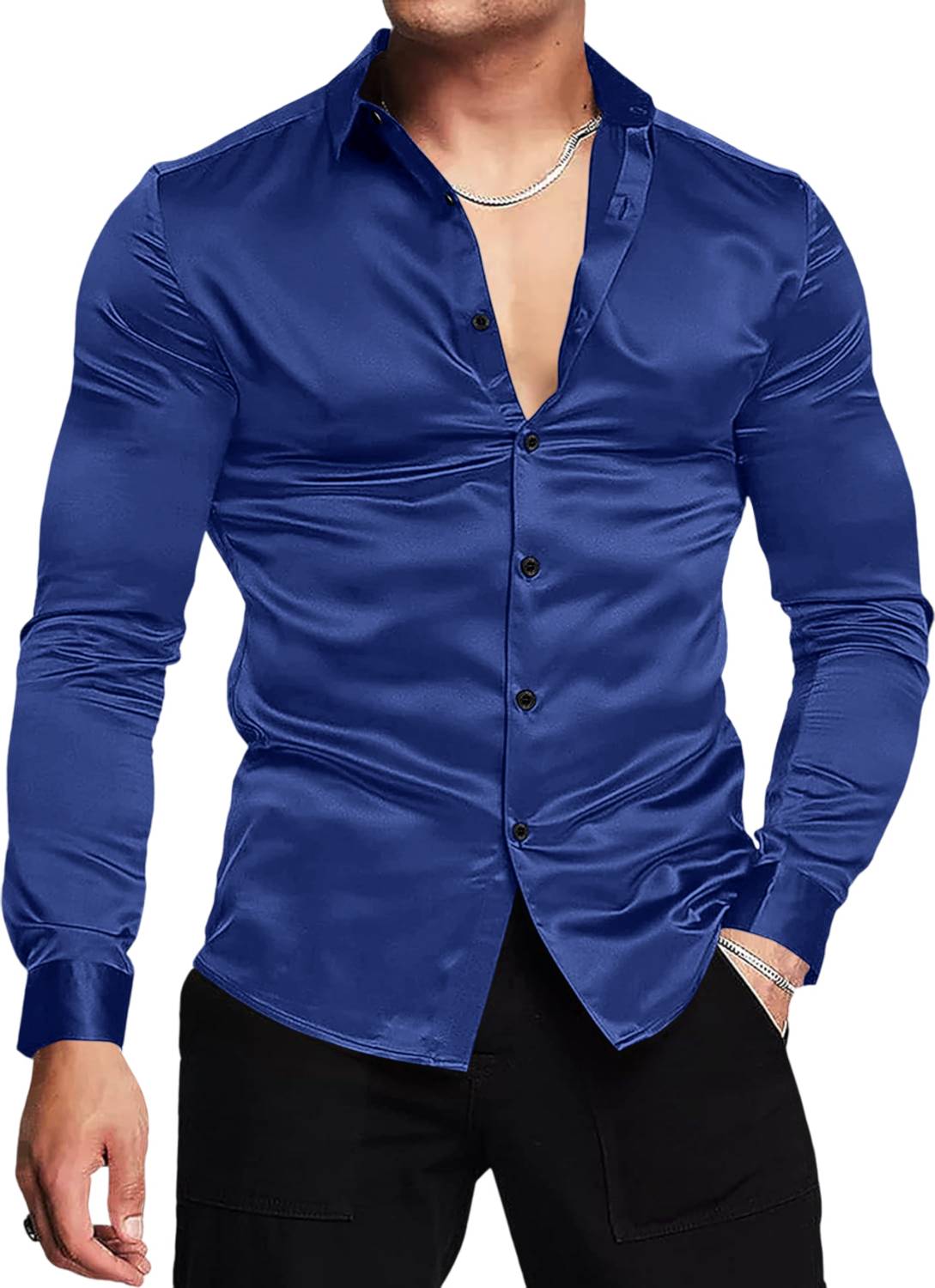 bellstone Men Solid Casual Blue Shirt