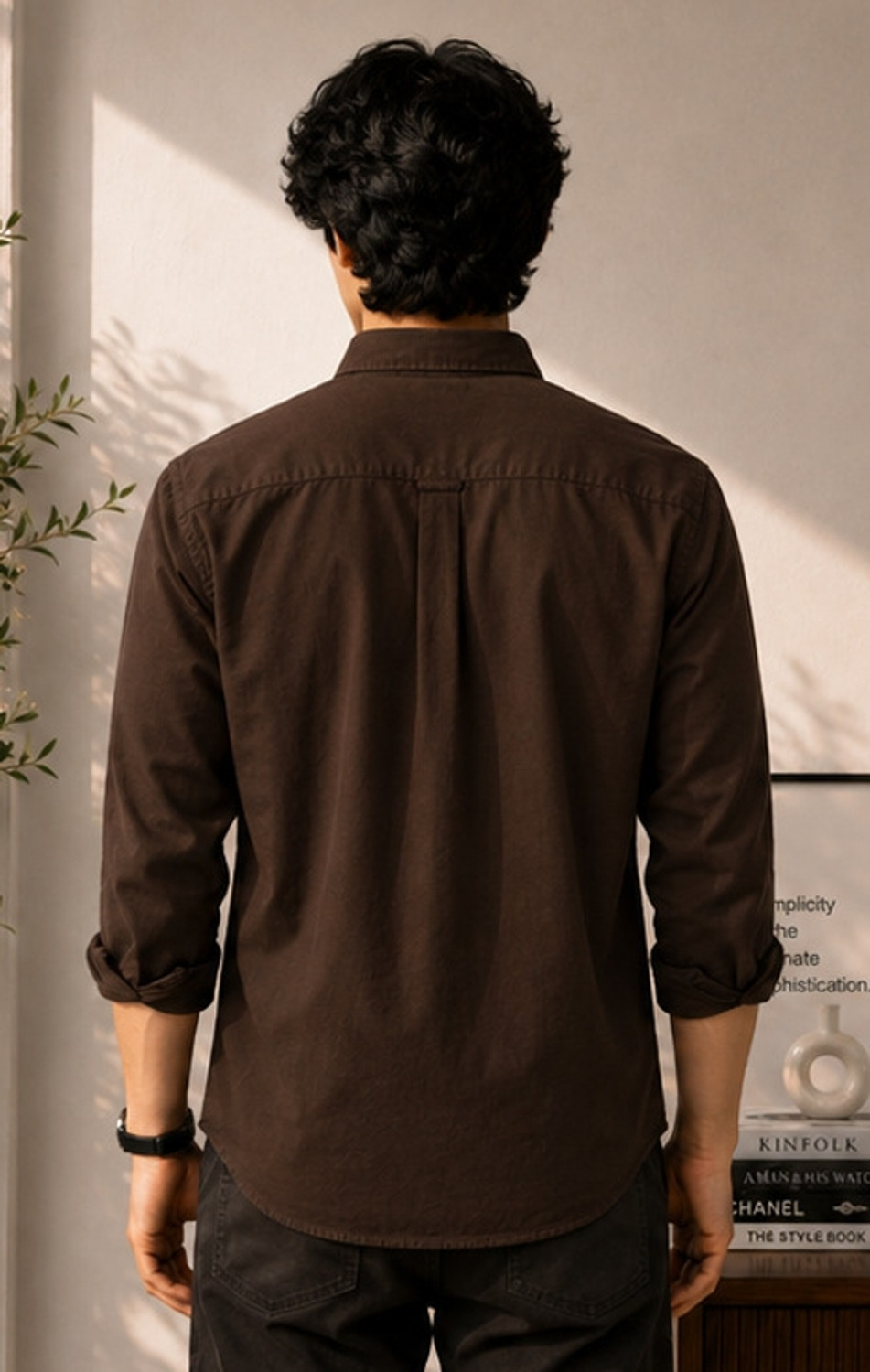 Image of VBN Men Regular Fit Solid Spread Collar Formal Shirt