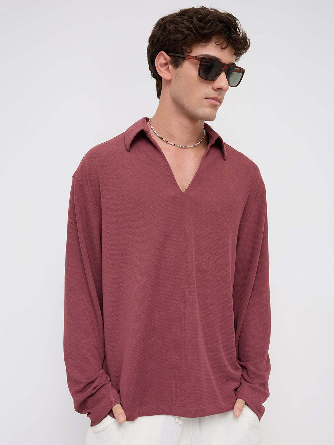 Image of VASTRADO Men Solid Casual Pink Shirt