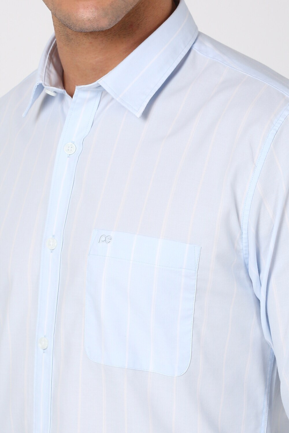 Image of PETER ENGLAND Men Striped Casual Blue Shirt