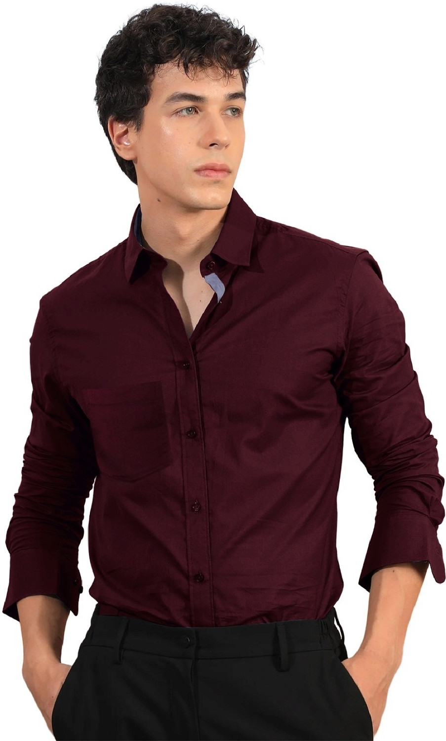 Image of AAI CREATION Men Regular Fit Solid Spread Collar Casual Shirt