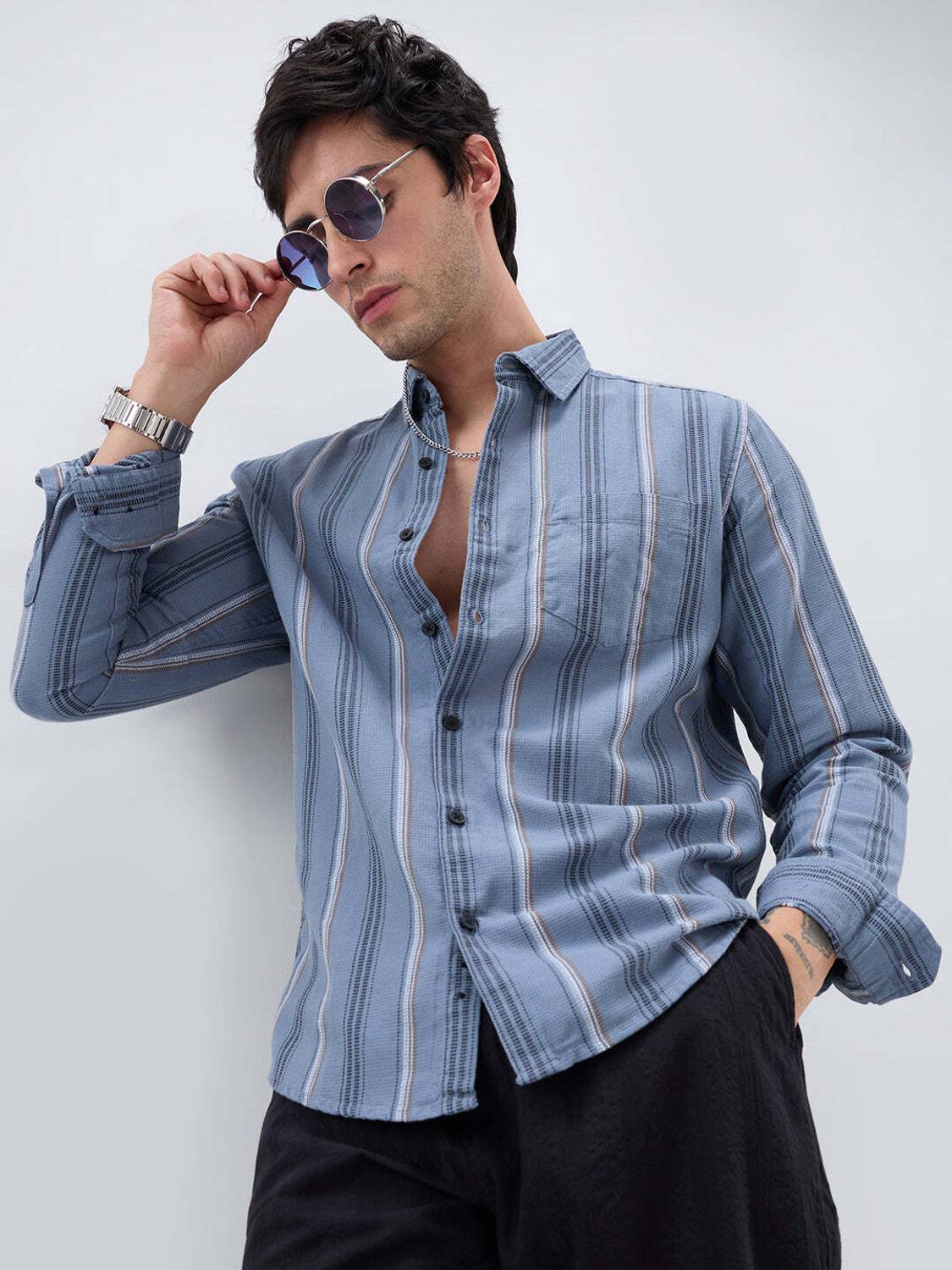 VASTRADO Men Striped Multicolor Shirt - Image 1
