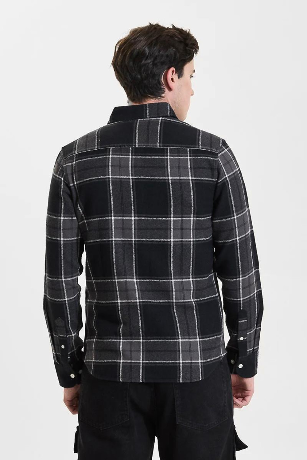 Image of RODEIZ Men Striped Casual Black Shirt